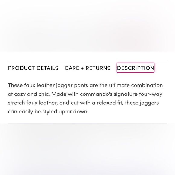 Commando Size XL Faux Leather Jogger Pants Black Closet Staple Baddie‎ Classic - Picture 14 of 14